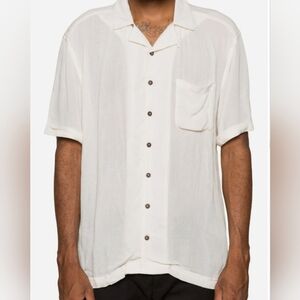 Men's Cream Casual Button Down Shirt--100% Viscose